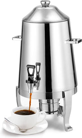 Stainless Steel Thermal Coffee Carafe Airpot Dispenser 13 L W/ Fuel Tray+Handles
